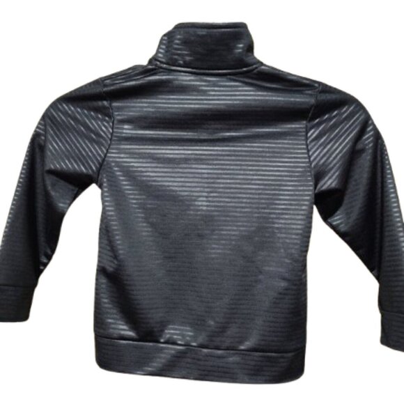 Adidas Boys Black Tonal Stripe Zip Up Logo Track Jacket With Pockets Size 3 T - Picture 4 of 7